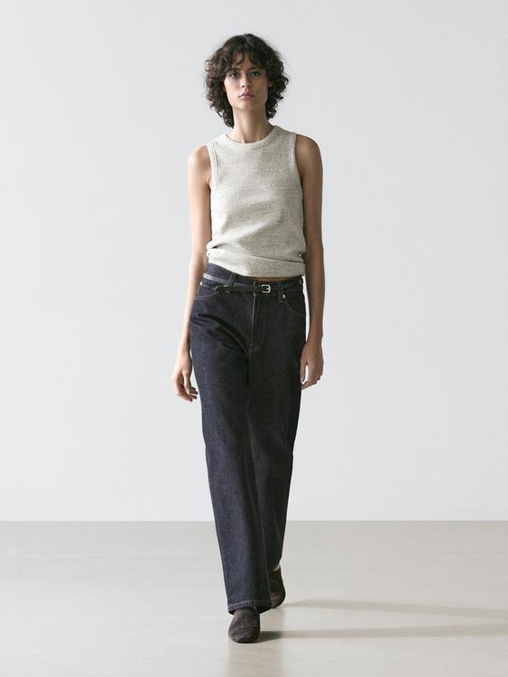 Sleeveless cotton blend T-shirt from Zara - $60