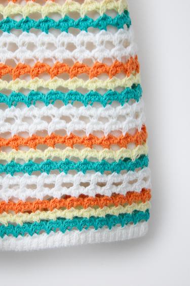STRIPED KNIT BERMUDA SHORTS - Orange by Zara - Image 3