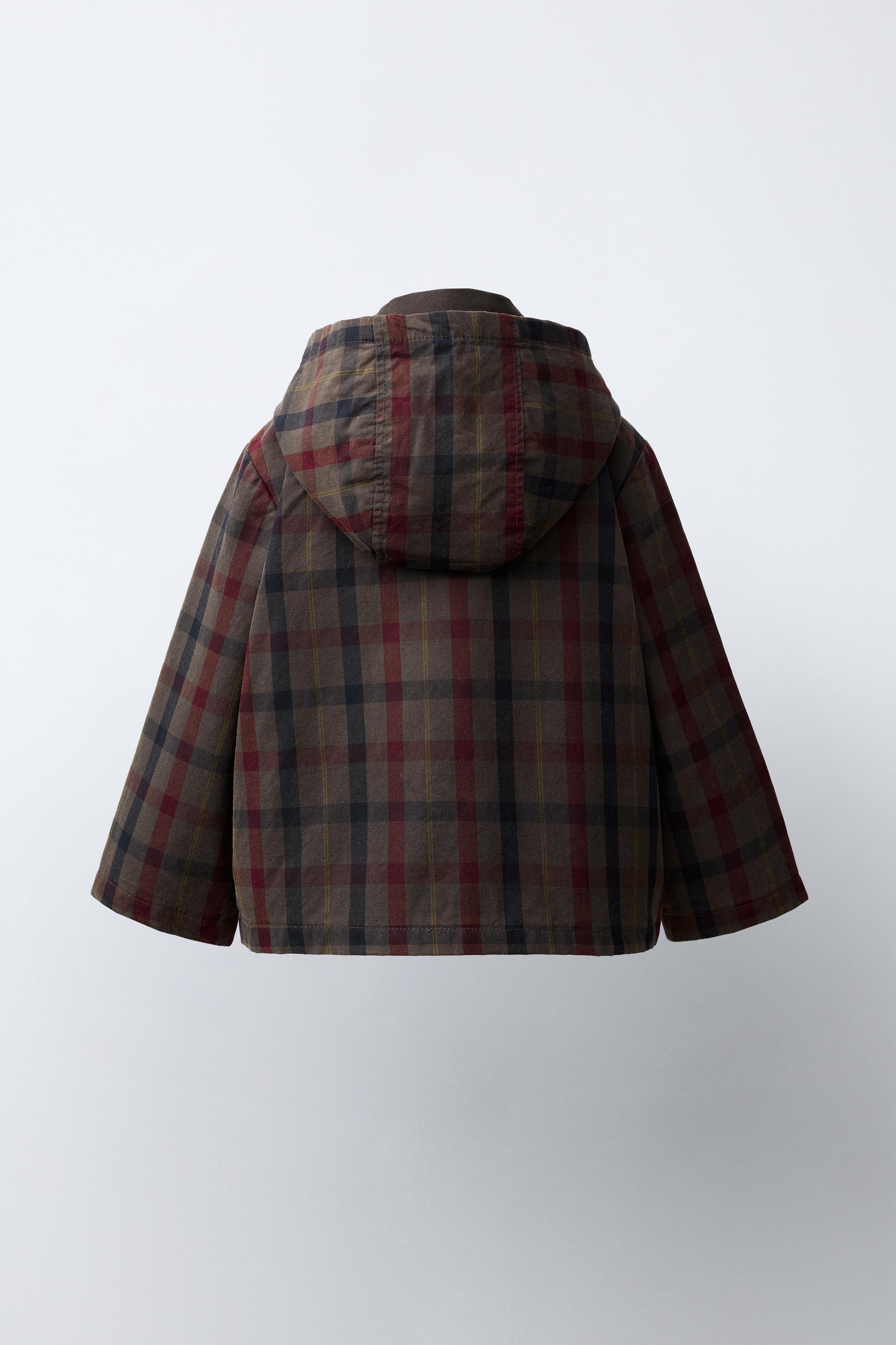 Детские куртки Zara PLAID WAXED JACKET — фото 4