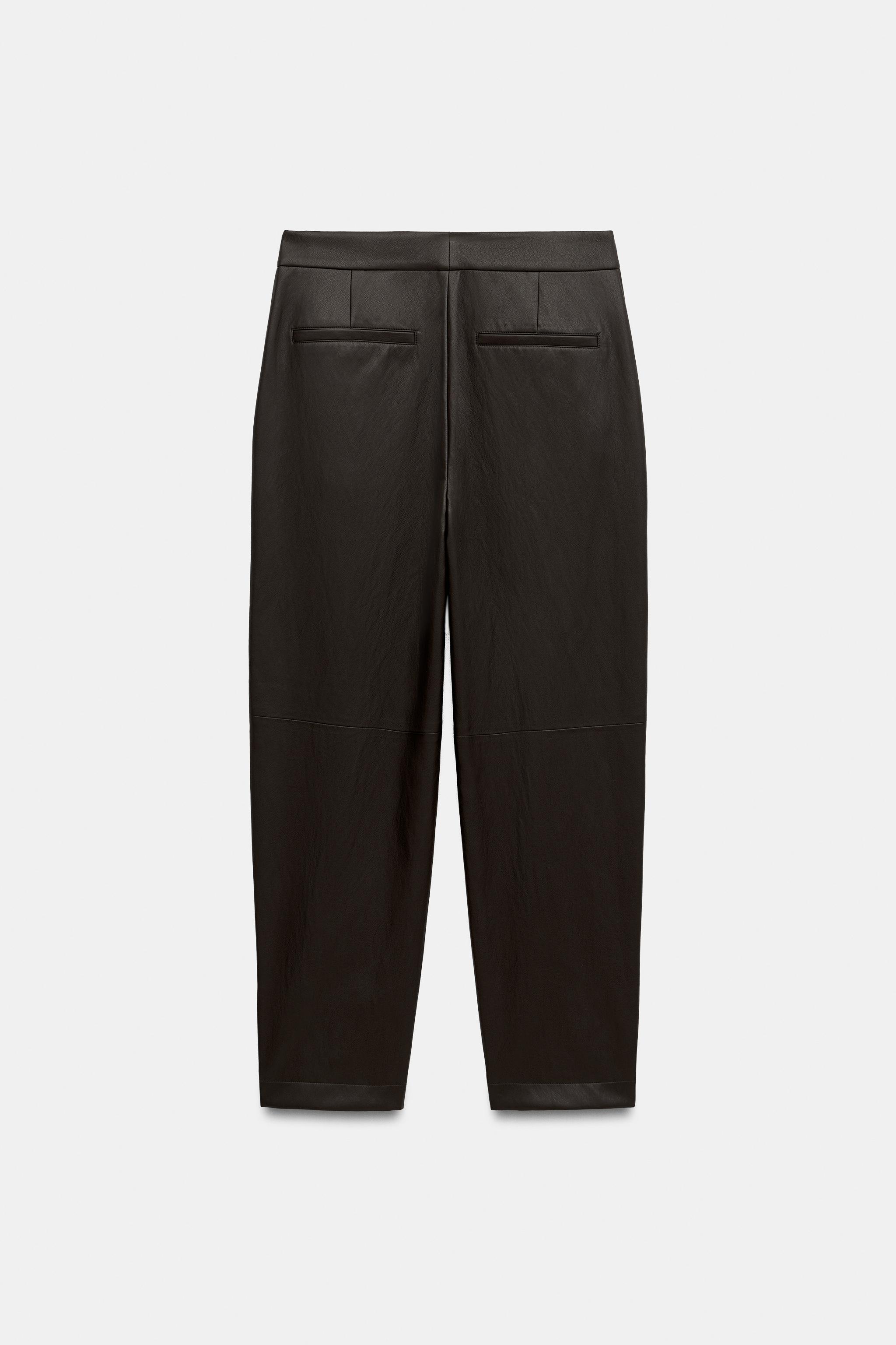FAUX LEATHER TAILORED PANTS