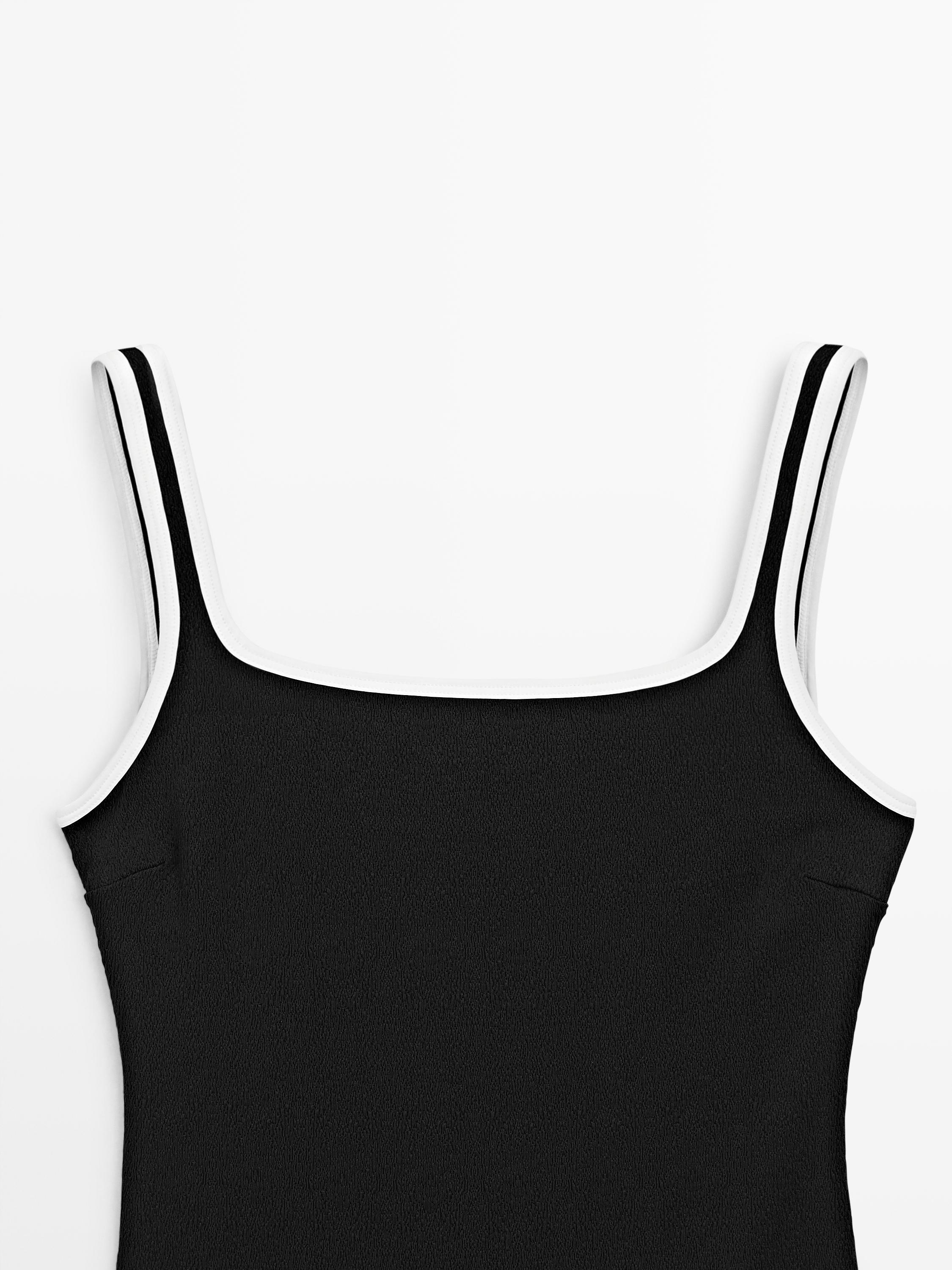 Contrast textured swimsuit