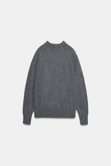 100% WOOL OVERSIZE JUMPER - Grey by Zara - Image 5
