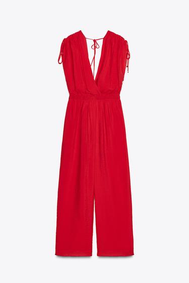 COMBINAISON COL EN V LARGE - Rouge de Zara