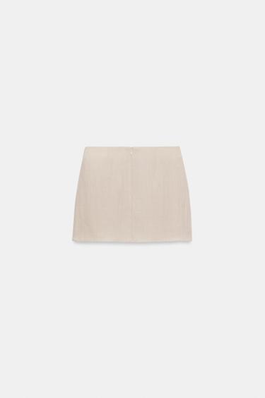 JUPE-PANTALON À NŒUD ET DENTELLE - Beige clair de Zara - Image 6