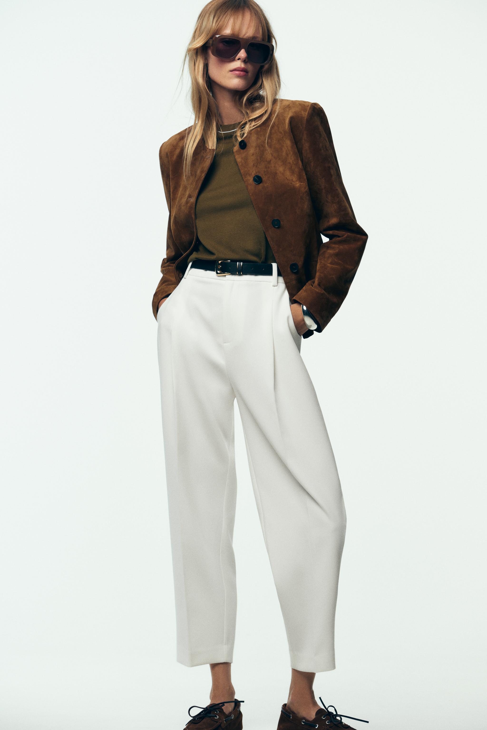 【ZARA】ZW COLLECTION ダーツ入りクロップド丈パンツ 7149/061 ZARA】ZW COLLECTION ダーツ入りクロップド丈パンツ 7149/061