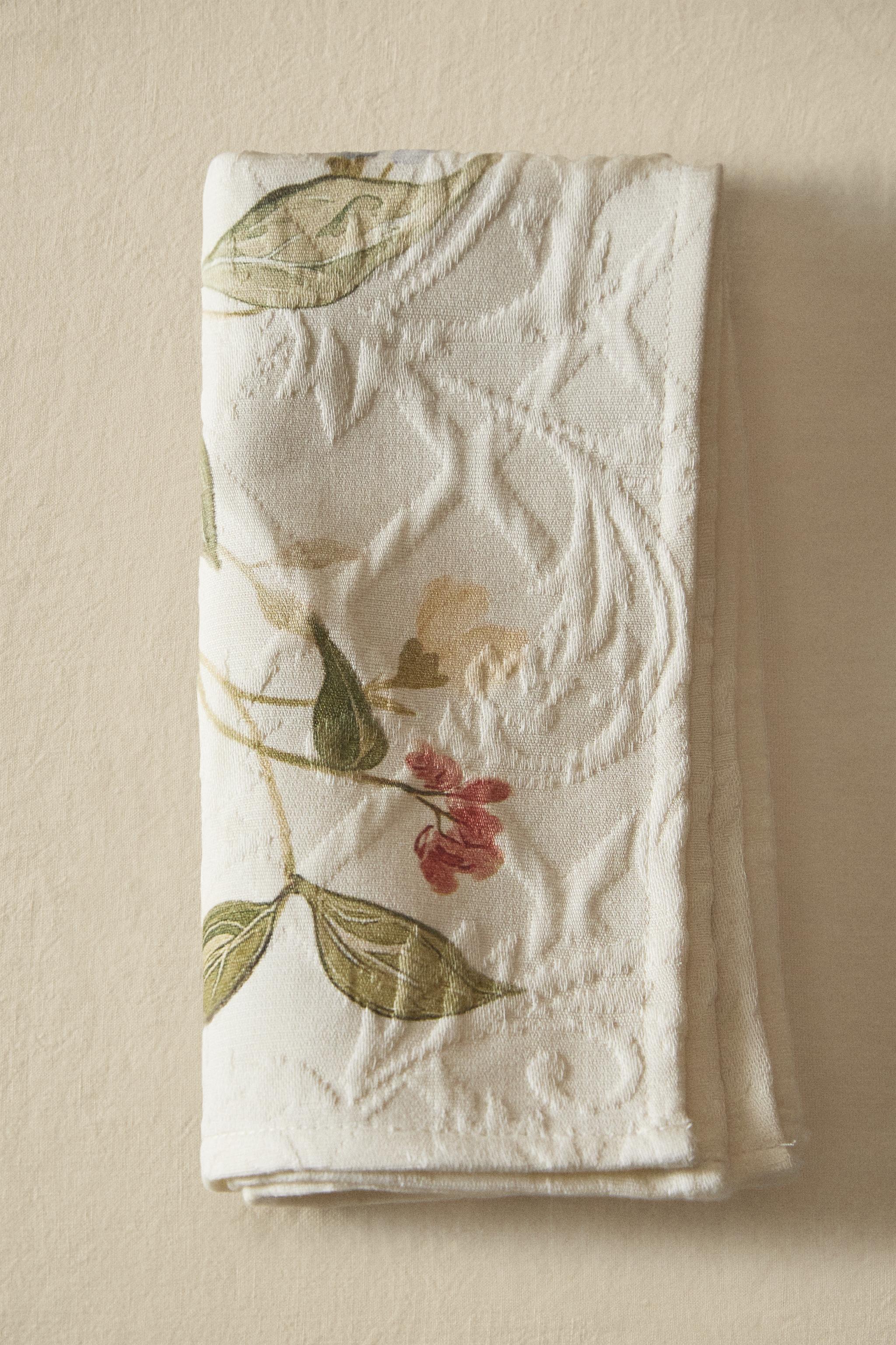 SERVIETTE DE TABLE JACQUARD ET IMPRIMÉ ARBRE FRUITIER