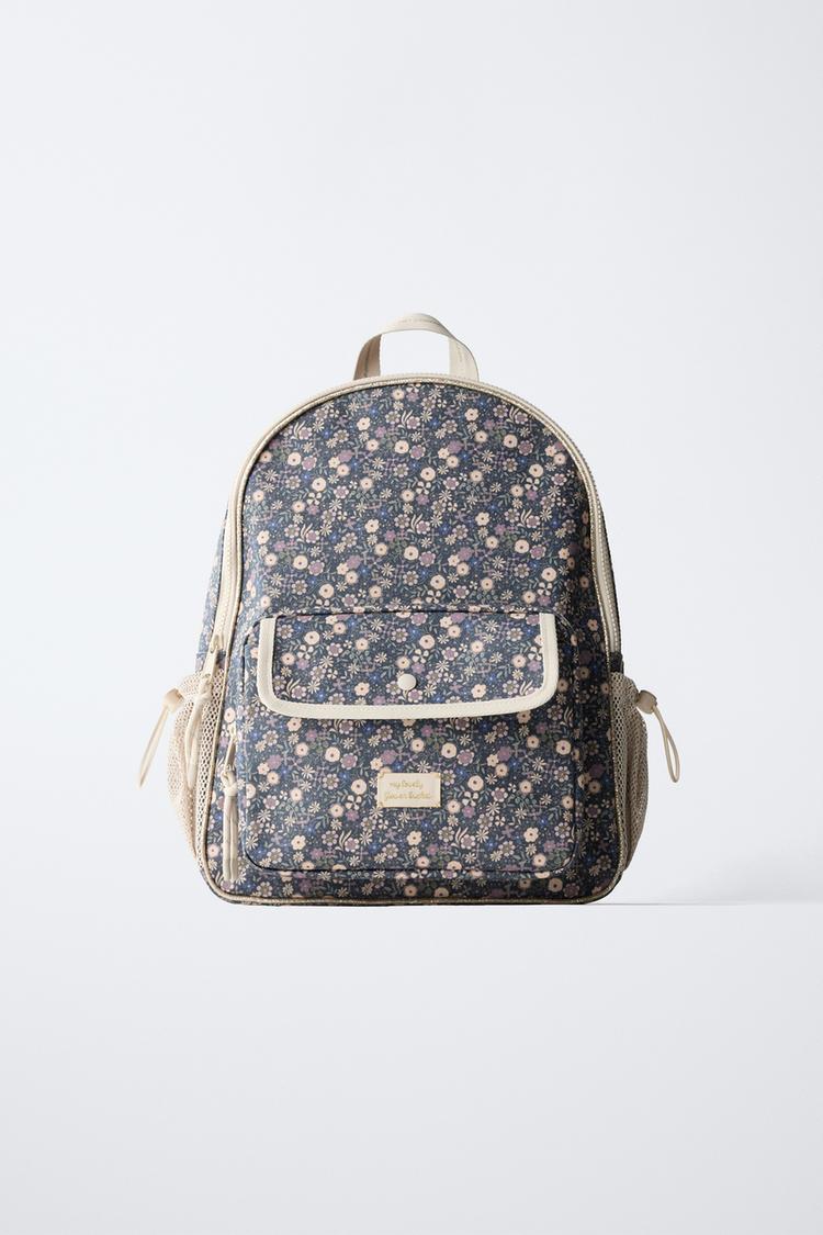 FLORAL SCHOOL BACKPACK Blue ZARA India