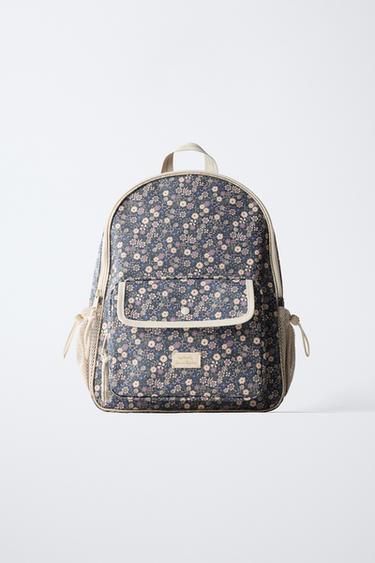 MOCHILA ESCOLAR FLORES - Azul de Zara - Imagen 0