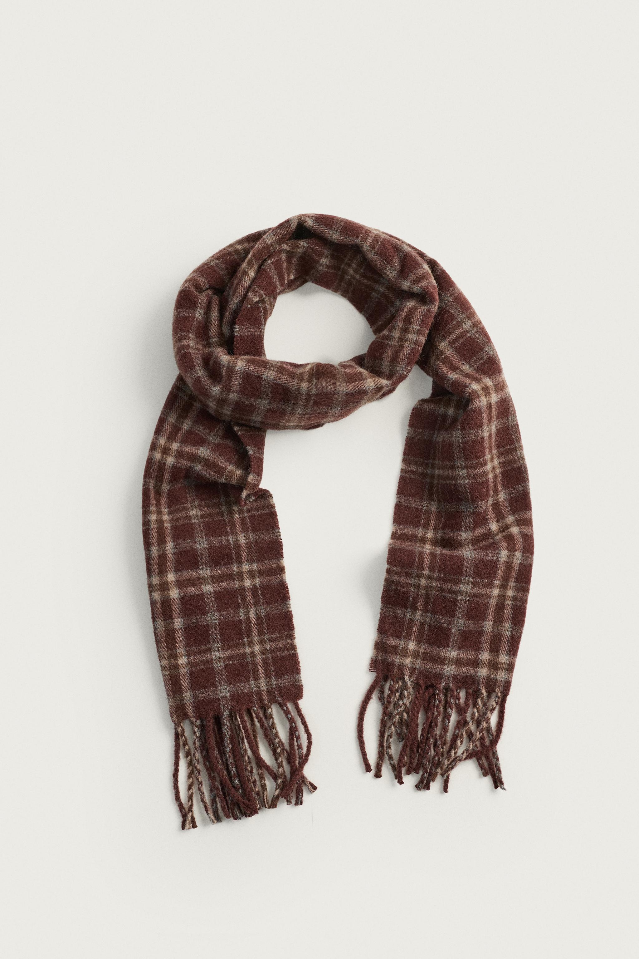 WOOL-BLEND PLAID SCARF