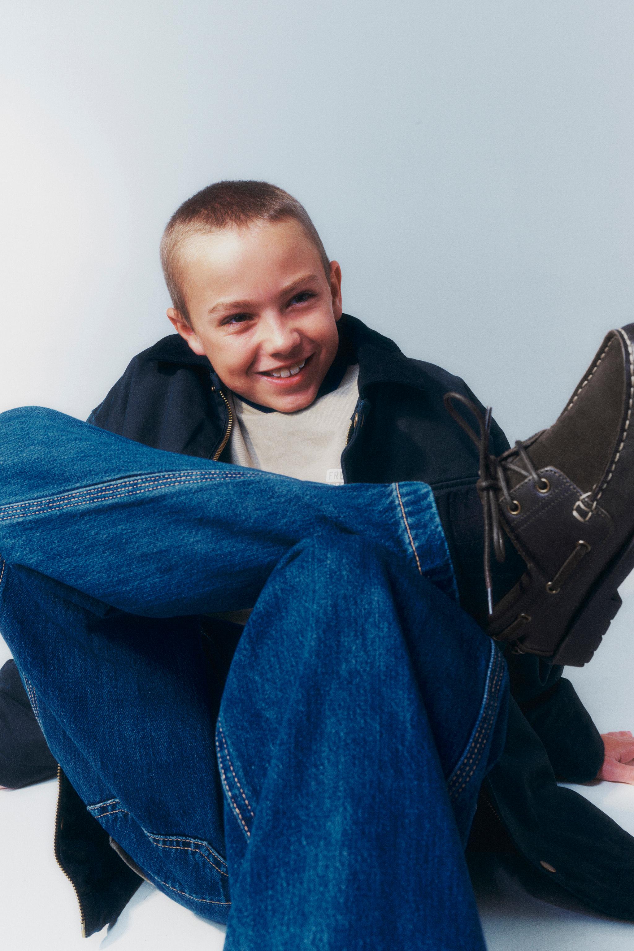 COMBINED LEATHER DECK SHOES - Brown | ZARA Canada