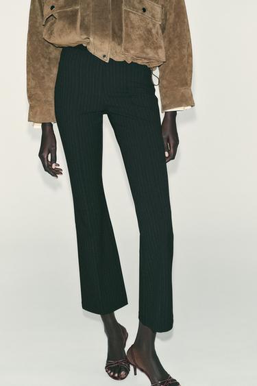 LEGGINGS LÉGÈREMENT ÉVASÉ À RAYURES - Noir de Zara - Image 1