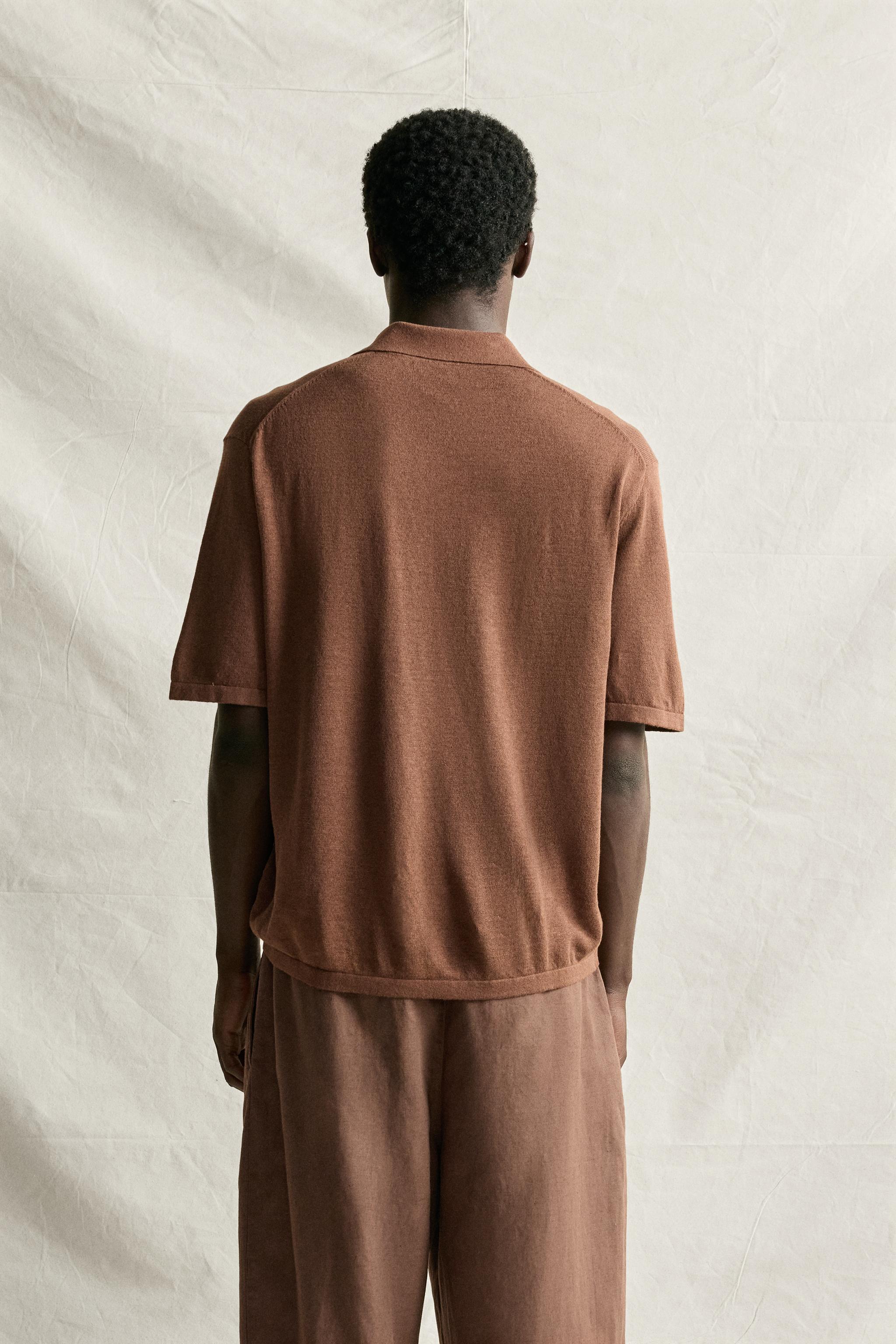 HEMP COTTON BLEND KNIT POLO