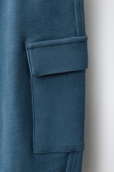 INTERLOCK CARGO TROUSERS - Duck blue by Zara