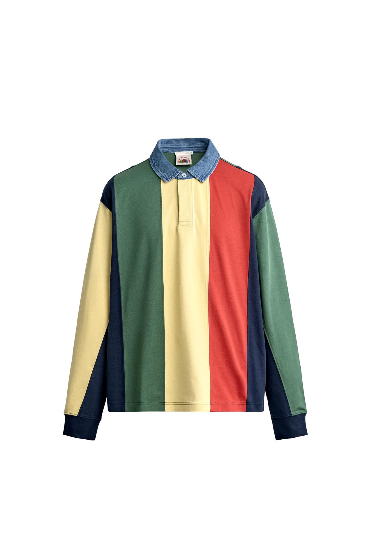 Рубашка поло в полоску с контрастным воротником FRUIT OF THE LOOM™