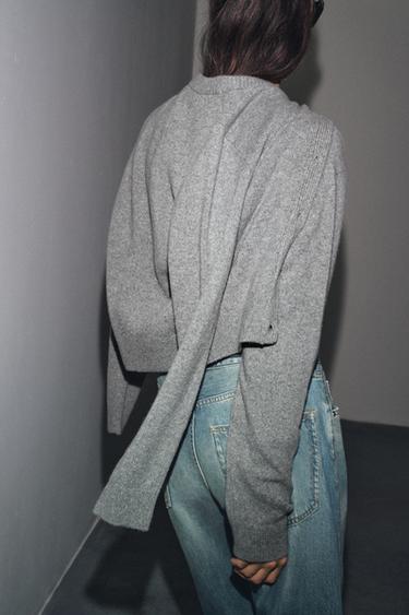 GILET BASIQUE EN CACHEMIRE ET LAINE - Gris de Zara - Image 2