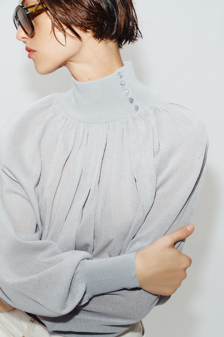 BLUSA FLUIDA PUNTO COMBINADO