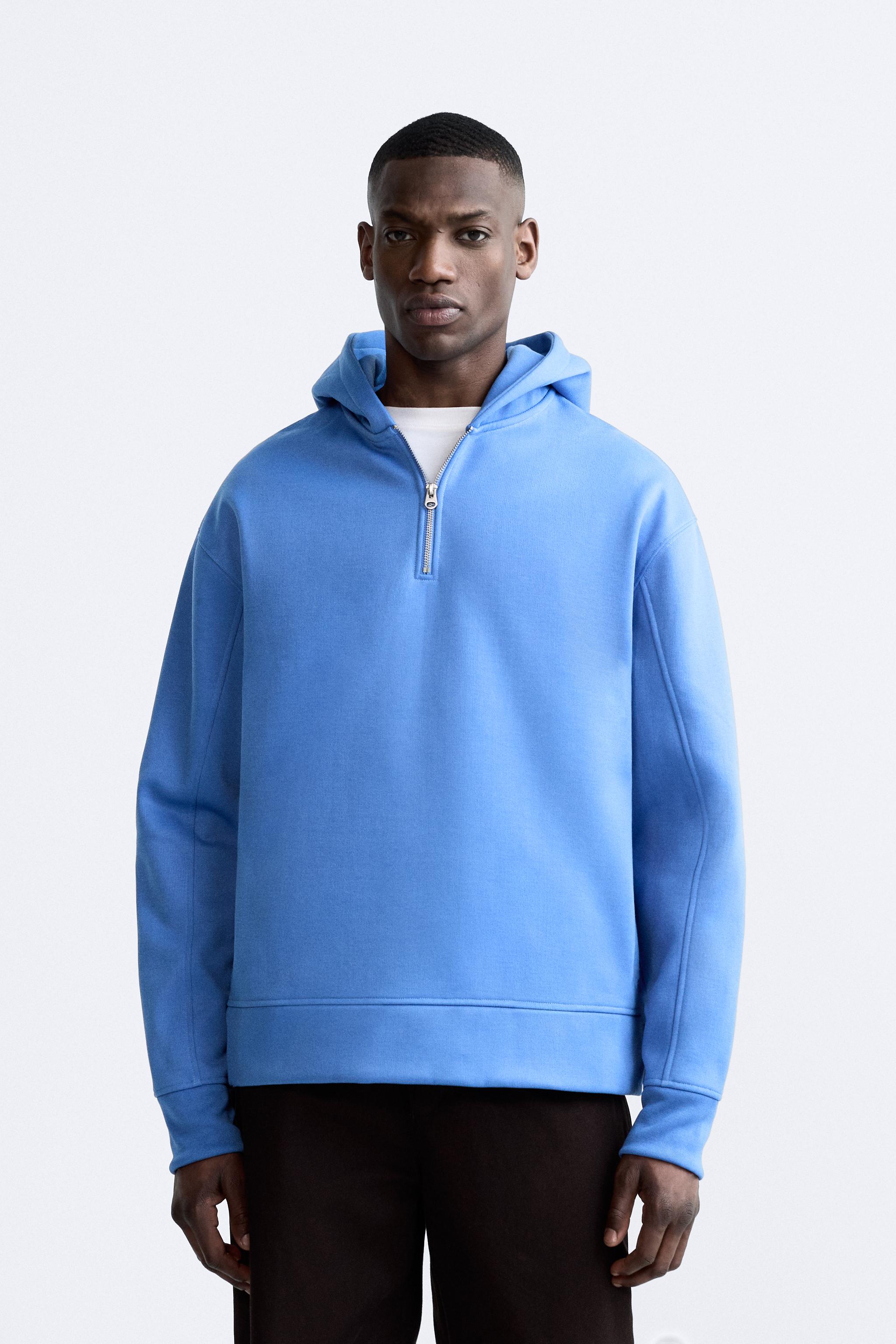 QUARTER ZIP SWEATSHIRT Light blue ZARA United States