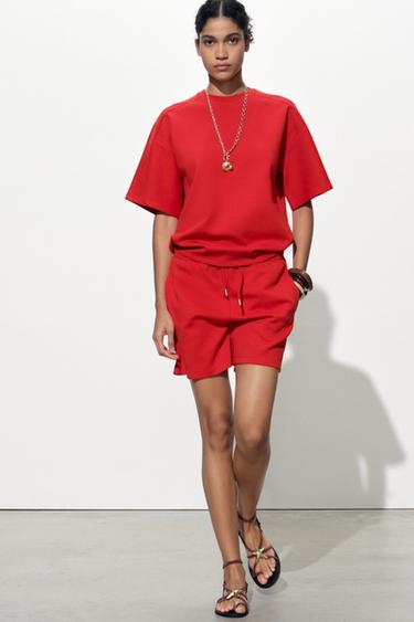 INTERLOCK BERMUDA SHORTS - Red by Zara - Image 0