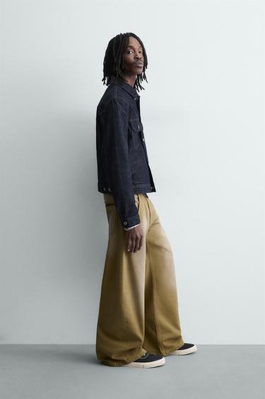 WASHED BALLOON FIT JEANS - camel by Zara