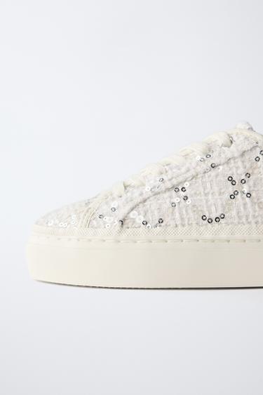 TENNIS OU BASKET À PAILLETTES - Blanc de Zara - Image 3