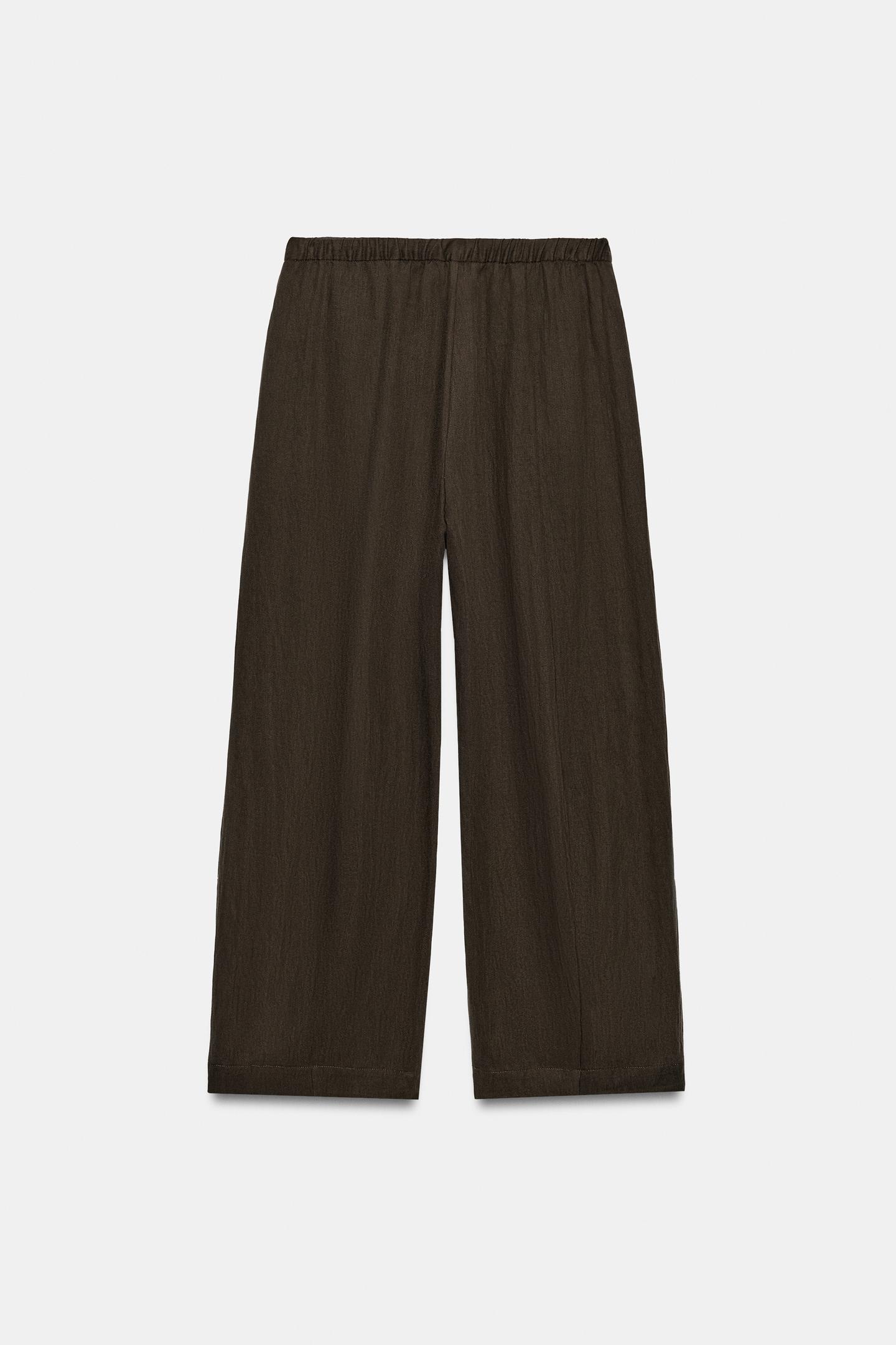 Женские брюки Zara ZW Collection Barrel, цвет: Коричневый — фото 5