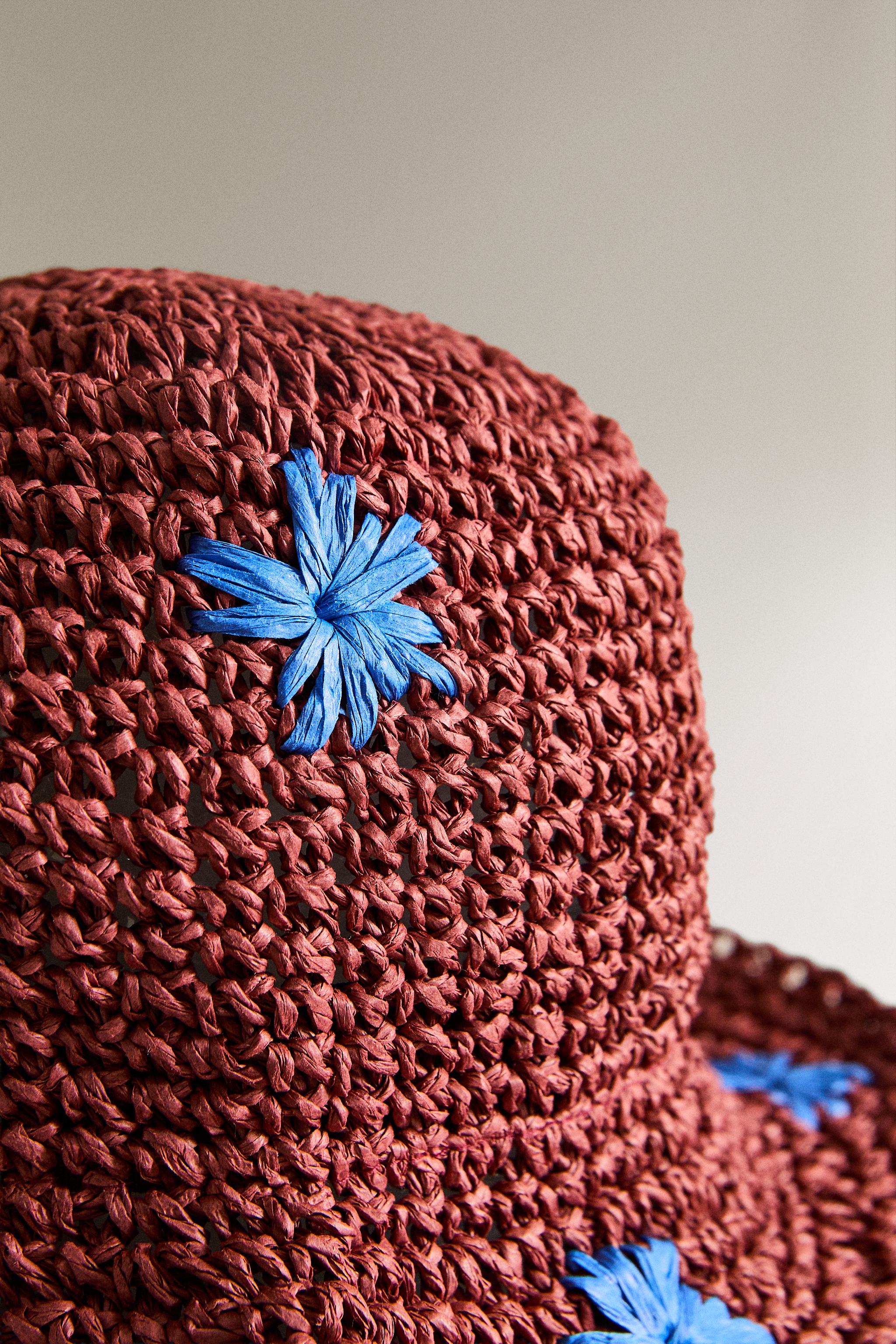 CHAPEAU DE PLAGE ENFANT PAPIER FLEURS