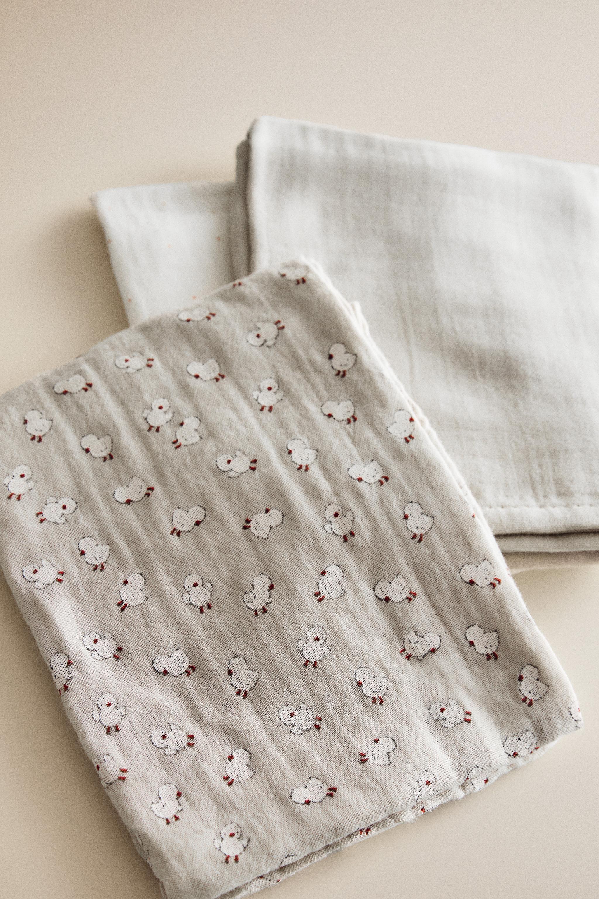 Zara BABY CHICK MUSLIN CLOTHS (PACK OF 3) — фото 5