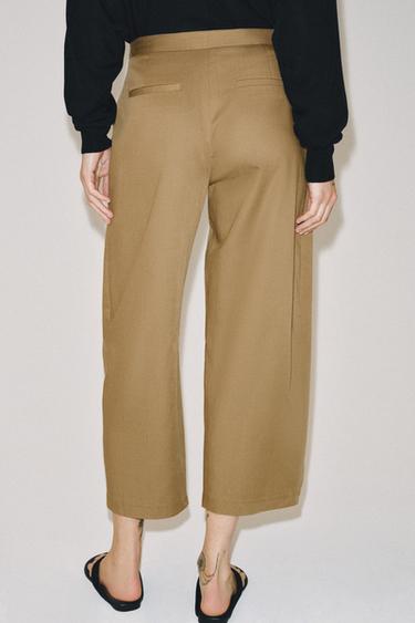 ZW COLLECTION TROUSERS WITH FRONT PLEATS - camel by Zara - Image 2