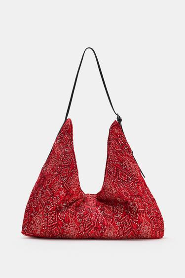FABRIC TOTE BAG - Red by Zara