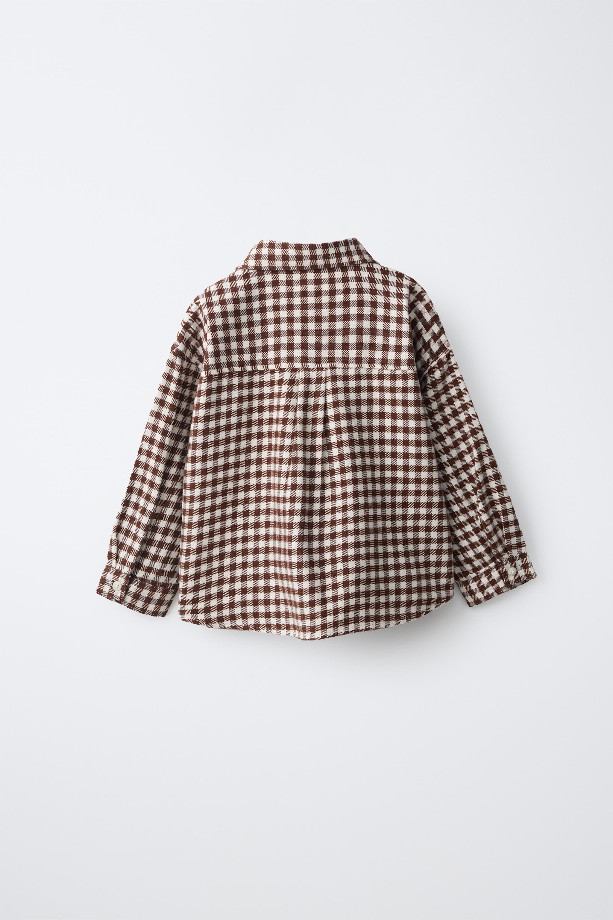 CHEMISE CARREAUX VICHY POCHE BRODÉE