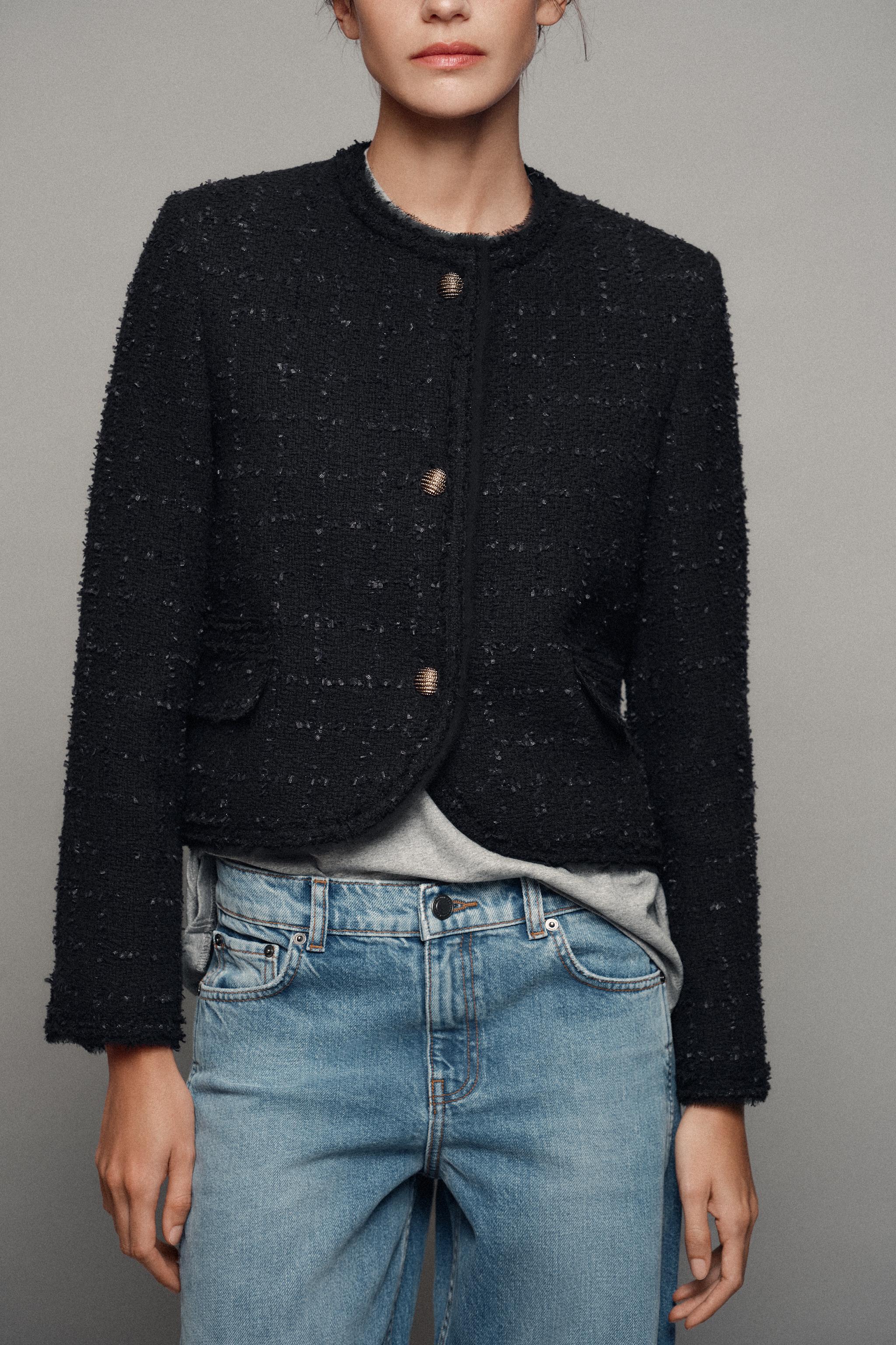 Zara ZW COLLECTION DÜĞMELİ BLAZER görsel 4