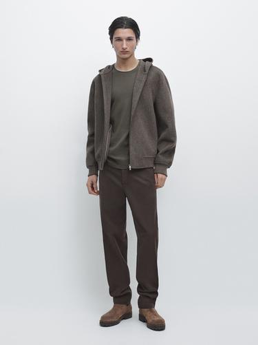 Zara Cotton blend jogger fit trousers - Brown - Image 0