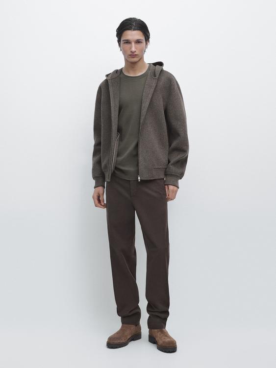 Cotton blend jogger fit trousers