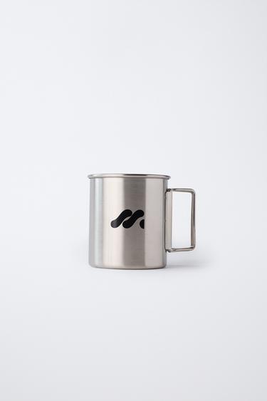 STAINLESS STEEL LOGO MUG 300ML - Dark silver by Zara