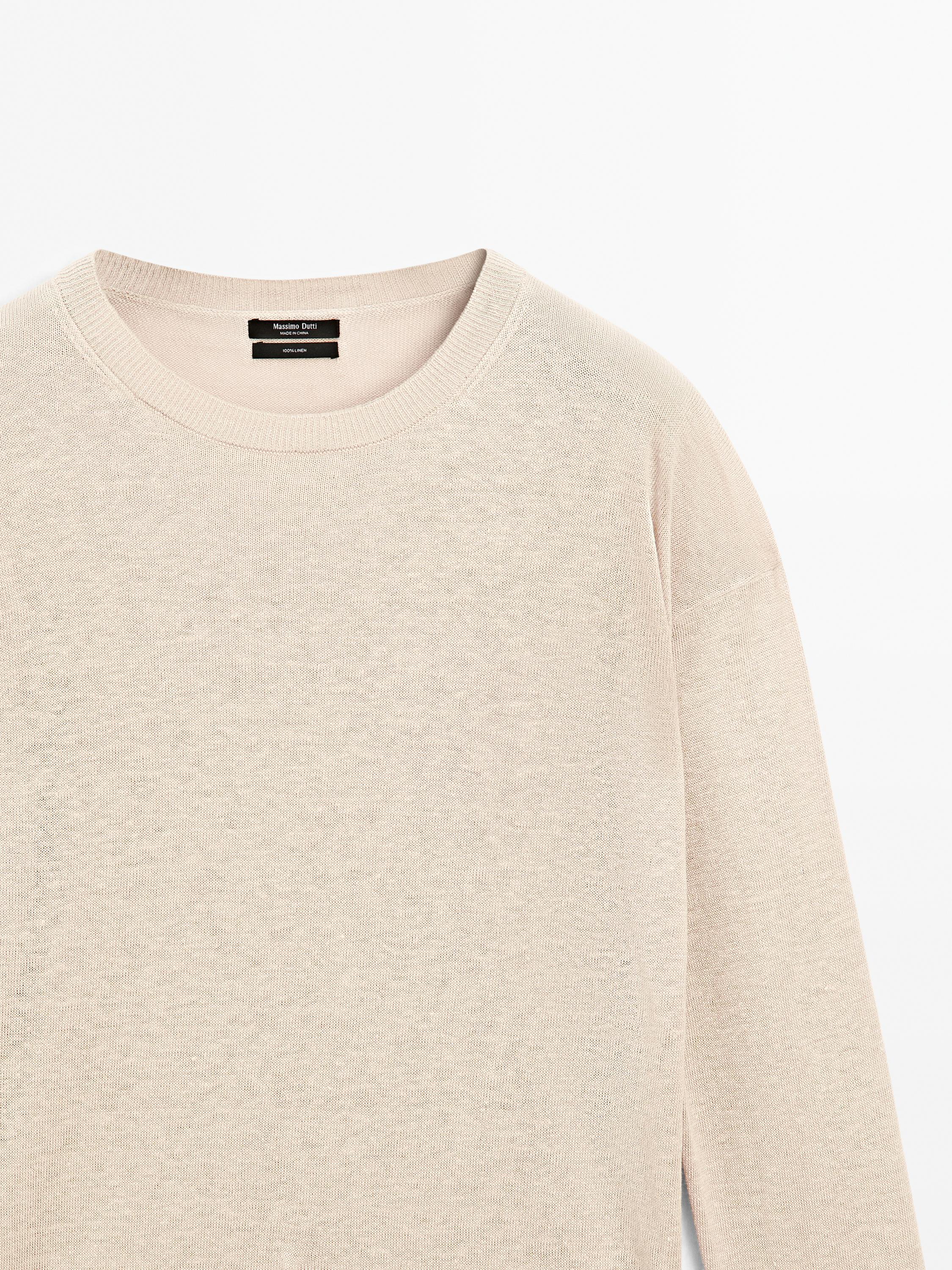 100% linen oversize knit sweater