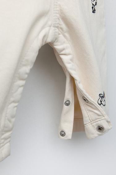 SNOOPY PEANUTS™ TWILL DUNGAREES - Ecru by Zara - Image 3