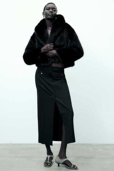 FAUX FUR JACKET - Black by Zara - Image 0
