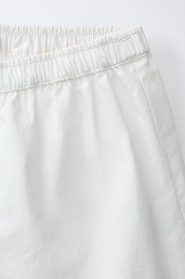 SHORT EN POPELINE ONDULÉE AVEC CONTRASTE CASA LAWA X ZARA KIDS - Blanc de Zara - Image 2