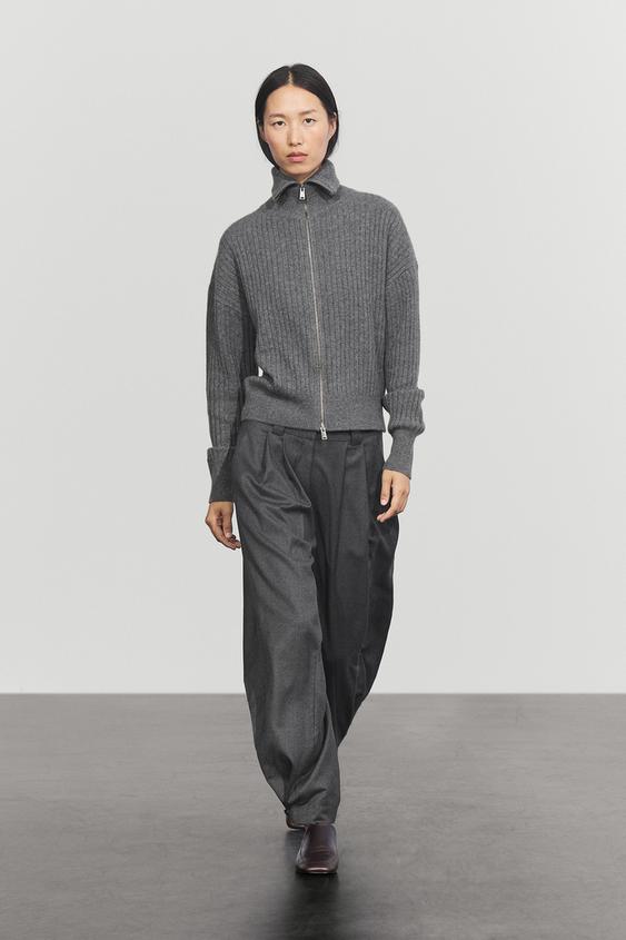 Cárdigan punto canalé 100% cashmere - 205 de Zara - Imagen 0