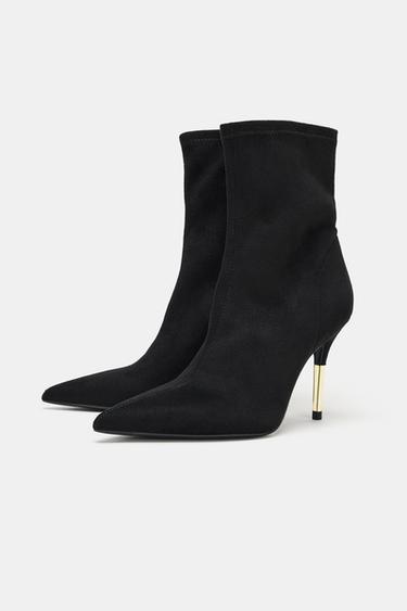 BOTTINES À TALONS MÉTALLIQUES - Noir de Zara - Image 3