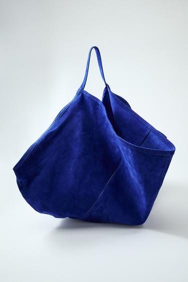 Zara SUEDE BUCKET BAG - Blue