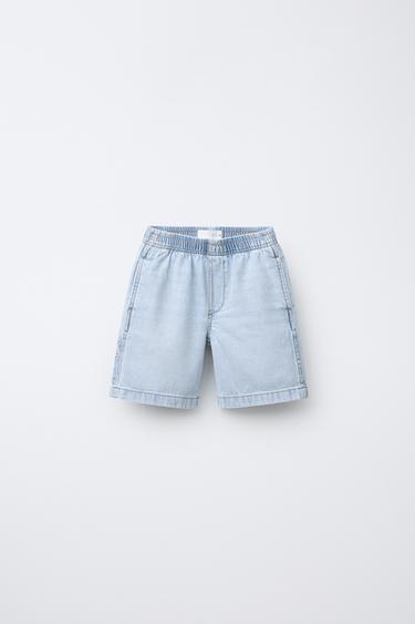 DENIM WORKER BERMUDA SHORTS - Blue / Green by Zara