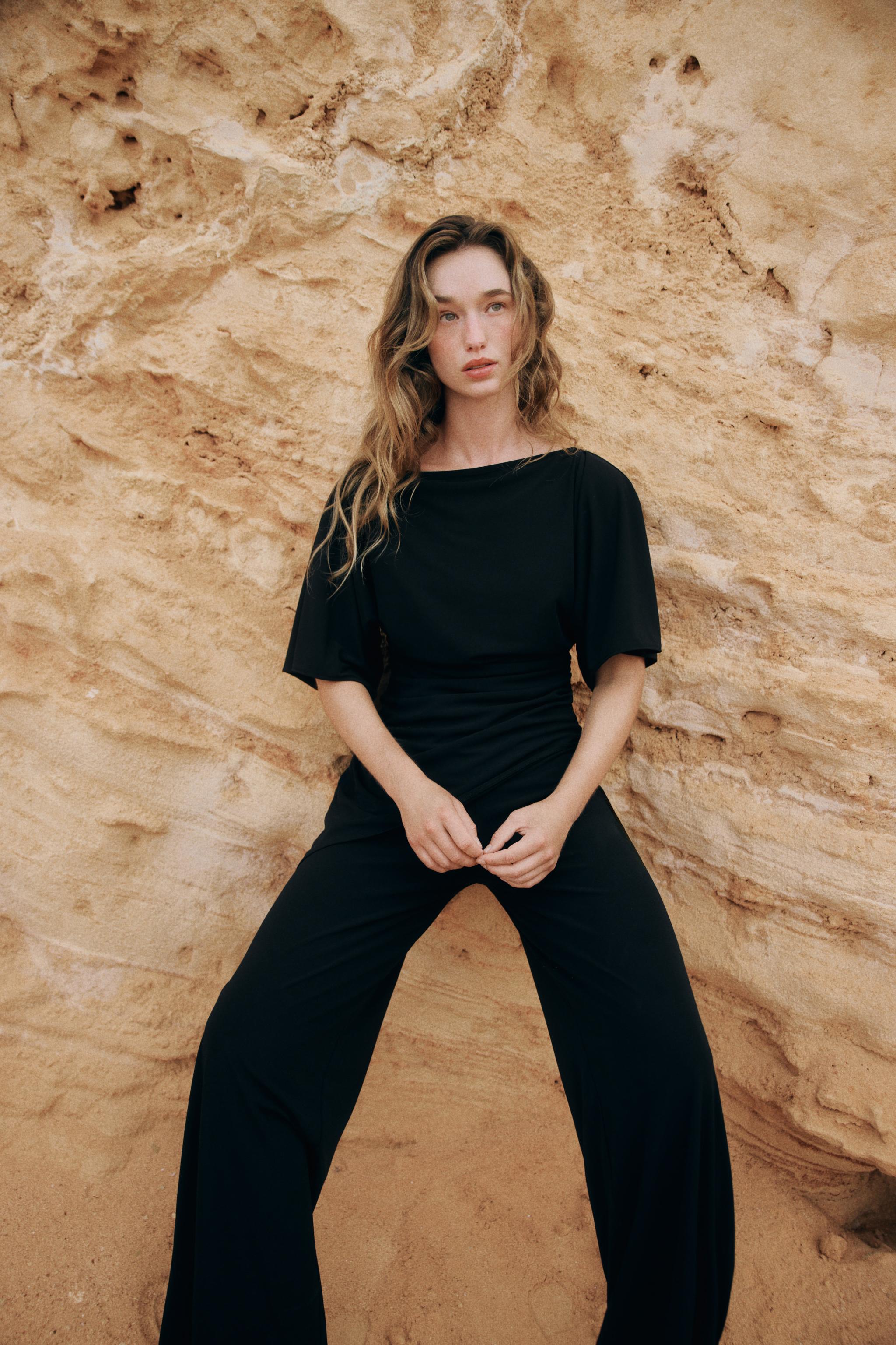 Женские топы Zara DRAPED CREPE TOP — фото 6