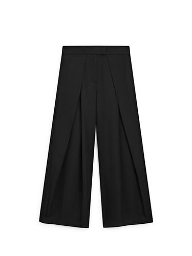 Pantalon satiné à pinces - Noir de Zara