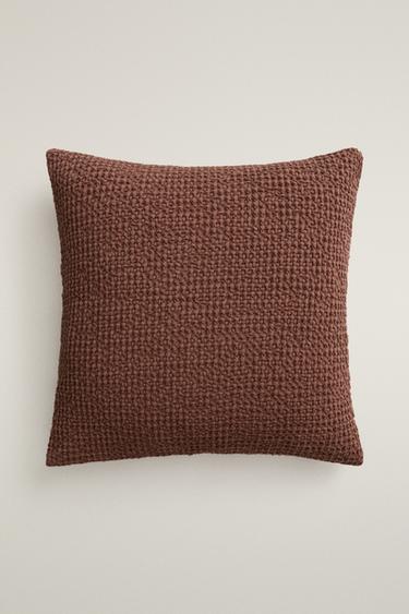 Zara WAFFLE-KNIT THROW PILLOW COVER - Pink