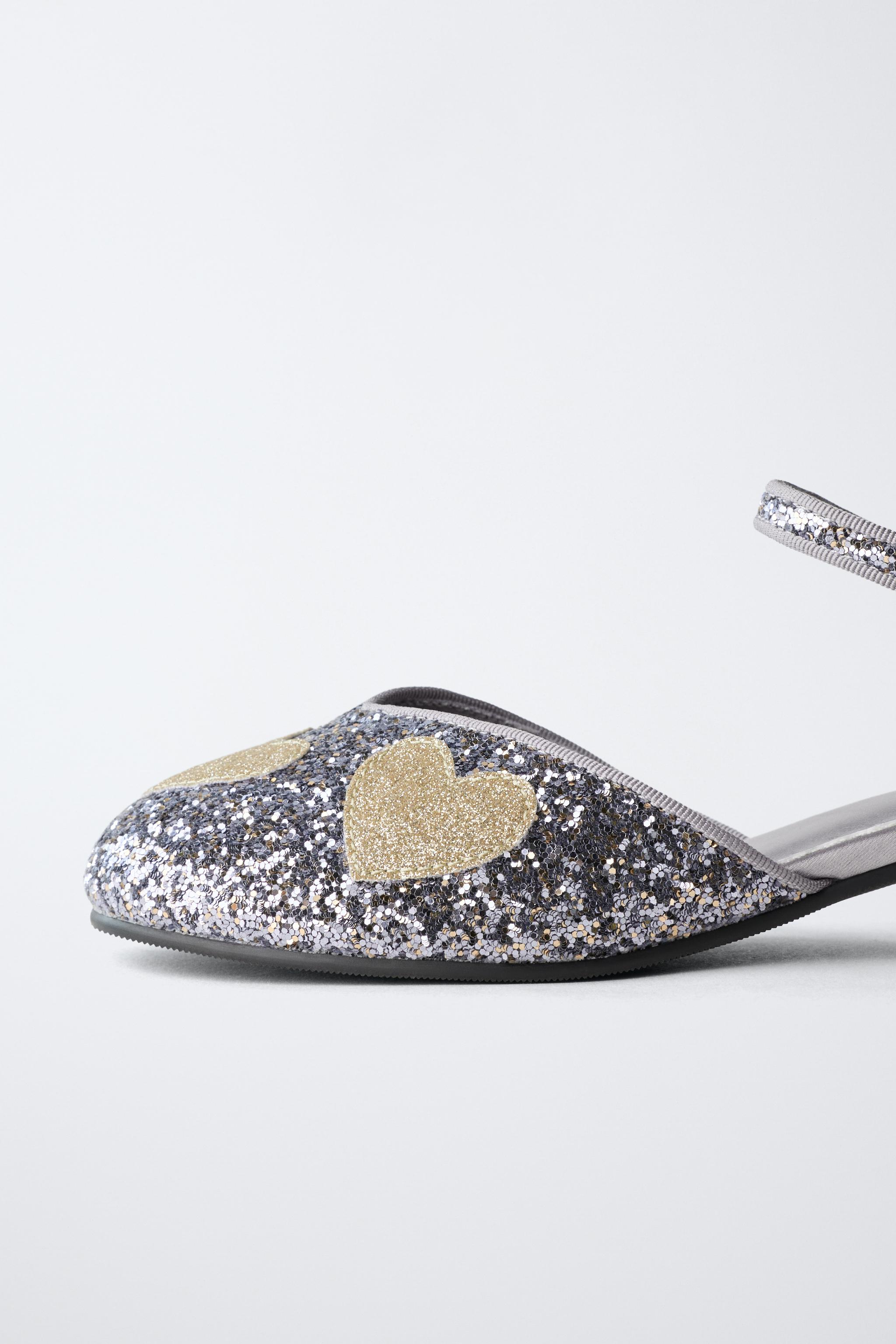 SPARKLY HEART HEELS - Silver | ZARA United States