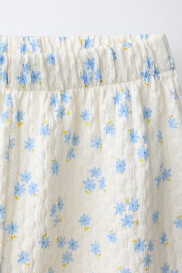 PANTALON DE JOGGING TEXTURÉ À FLEURS - Écru de Zara - Image 2