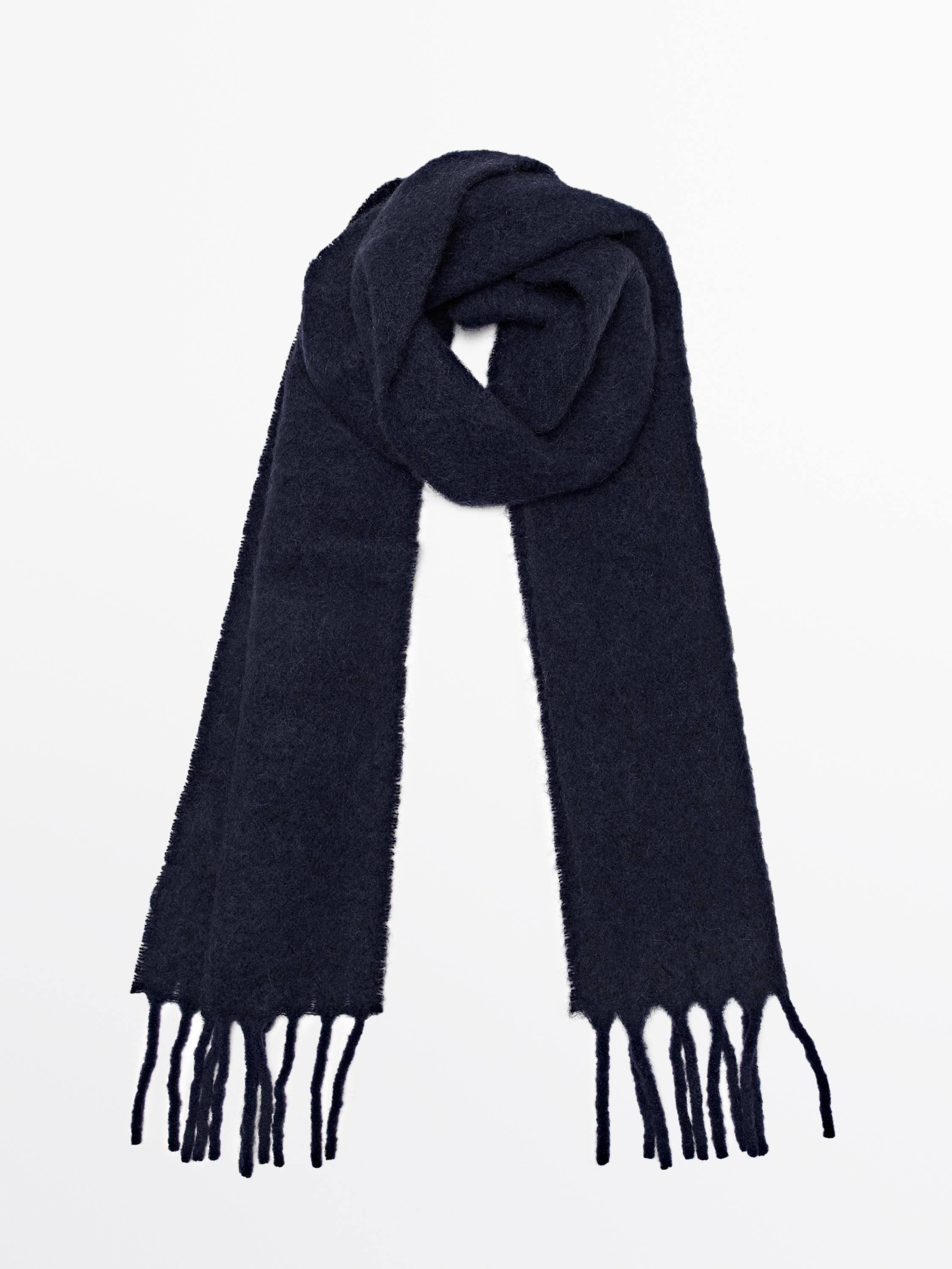 Écharpe à franges laine et alpaga