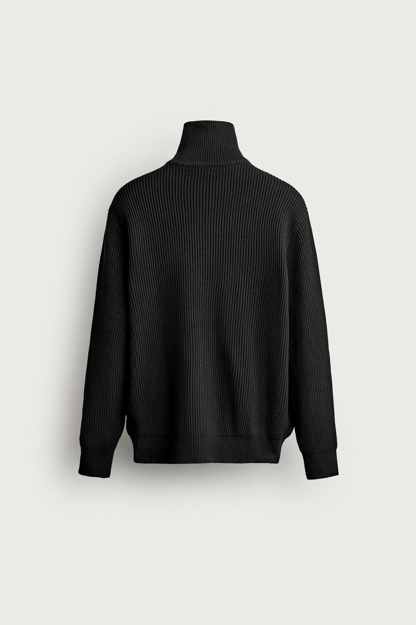 Мужской кардиган Zara Compact Zip, цвет: Чёрный — фото 8