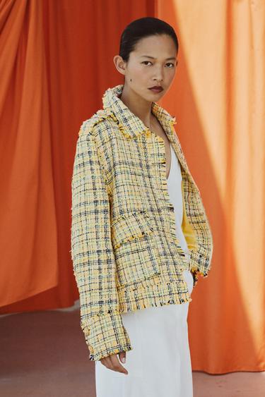 ТКАНЕВАЯ КУРТКА В КЛЕТКУ — ZW COLLECTION — ЖЕЛТЫЙ от Zara